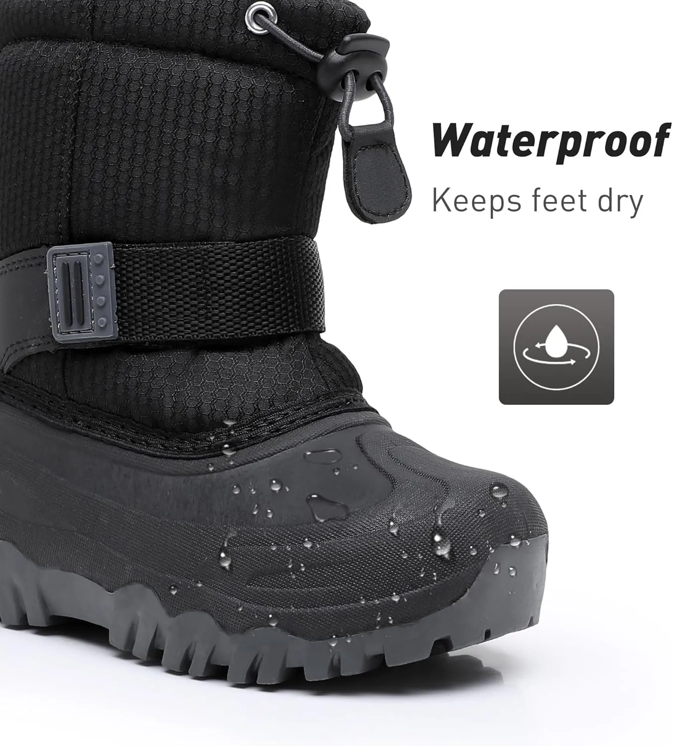 Ahannie Kids Boys Girls Winter Snow Boots Waterproof Anti-Slip Warm Outdoor Shoes (Toddler/Little Kid)