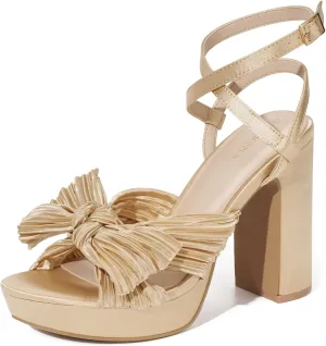 ALICEPUB 4Inch Platform Heels Chunky Block High Heels Strappy Heels Open Toe Heeled Sandals Comfortable Dressy Shoes for Women Wedding