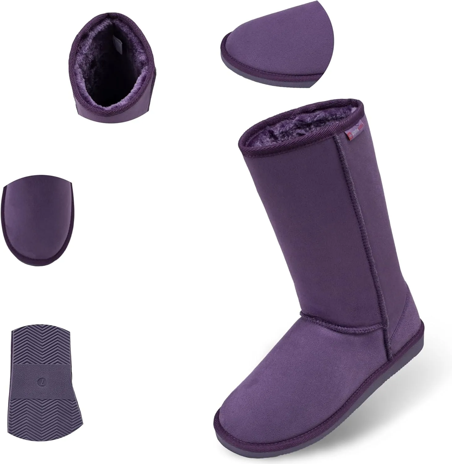 Alpine Swiss Womens 11” Tall Mid Calf Winter Boots Faux Shearling Aussie Classic