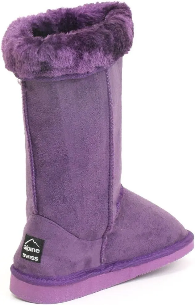 Alpine Swiss Womens 11” Tall Mid Calf Winter Boots Faux Shearling Aussie Classic