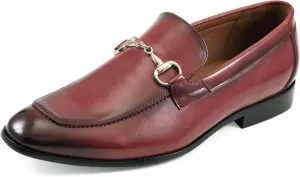 Amali Men’s Slip-On Shoes with Metal Bit Dress Shoes for Men Formal Loafers for Men Smoking Tuxedo Shoes