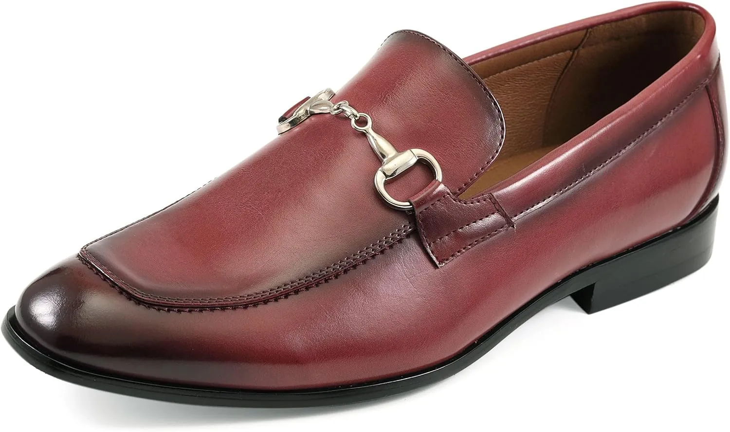 Amali Men’s Slip-On Shoes with Metal Bit Dress Shoes for Men Formal Loafers for Men Smoking Tuxedo Shoes