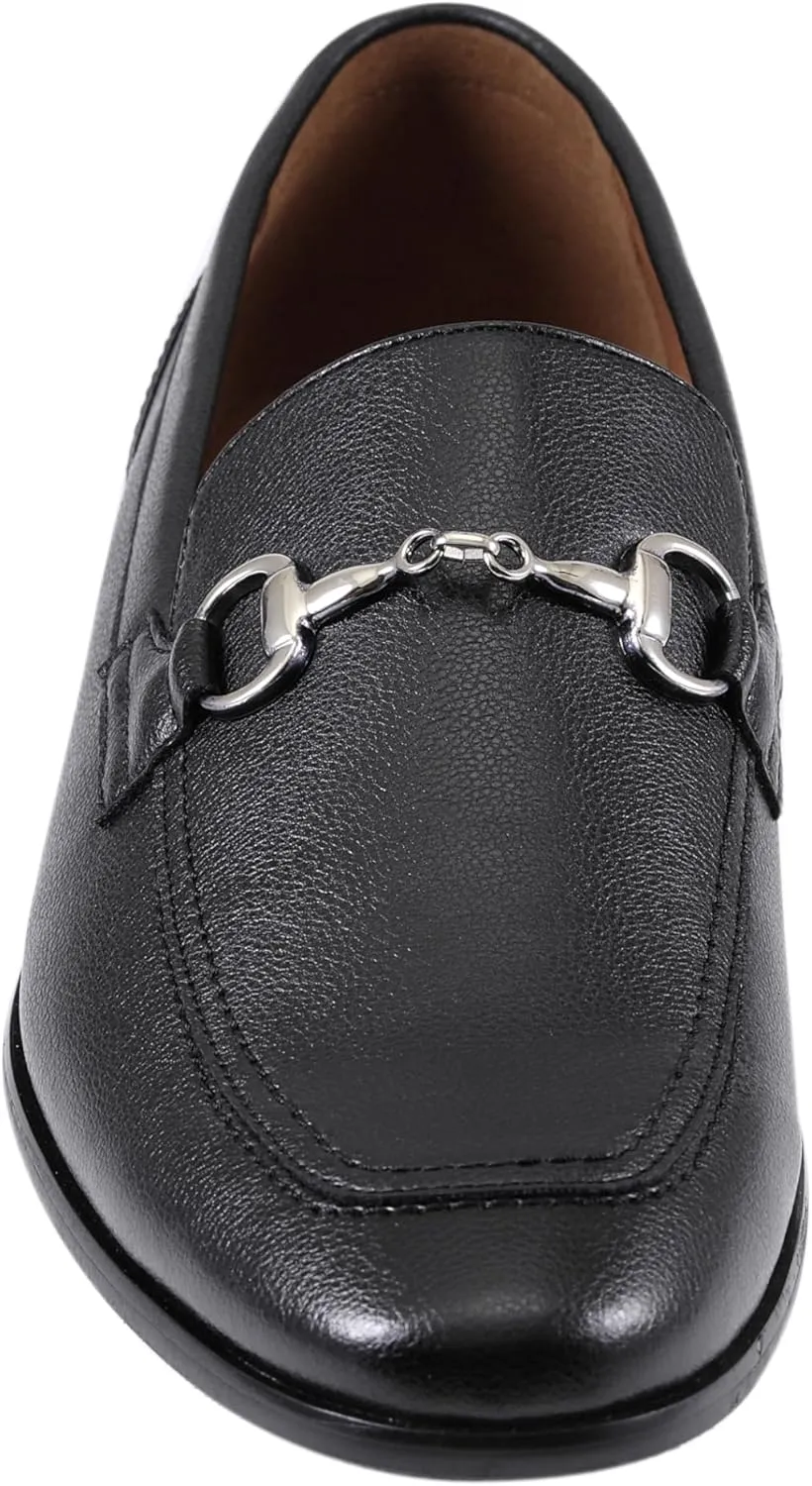Amali Men’s Slip-On Shoes with Metal Bit Dress Shoes for Men Formal Loafers for Men Smoking Tuxedo Shoes
