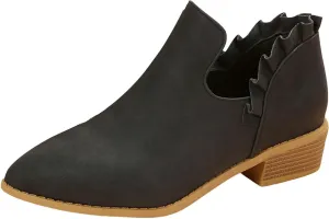 AMDBEL Booties for Women Dressy 2024 Ankle BootsLow Heel Short Boots V Cut Chelsea Boots Pointd Toe Fall Winter Dressy Shoes
