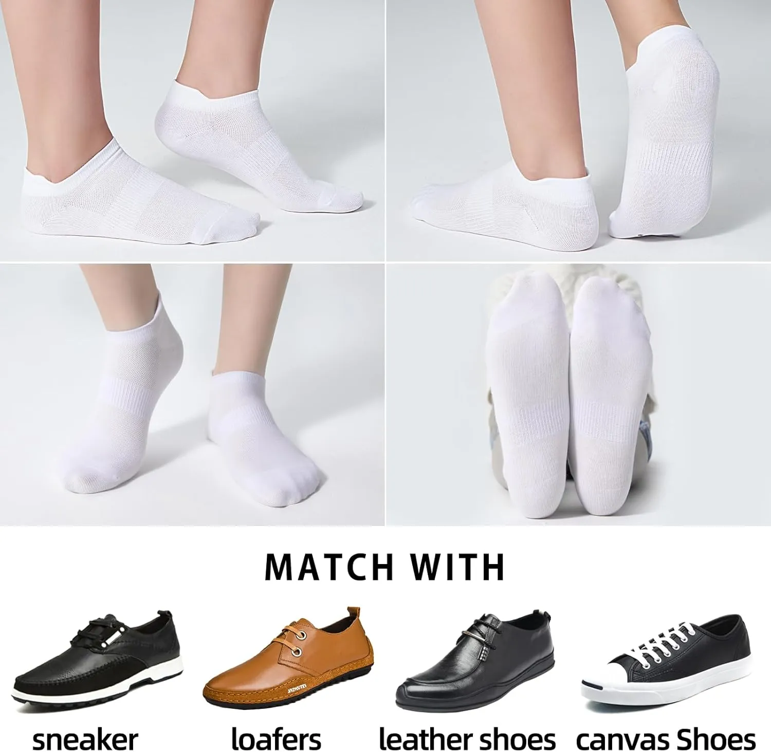 Ankle Socks Women's and Mens Thin Athletic Running Low Cut No Show Short Socks With Heel Tab 6/10 Pairs