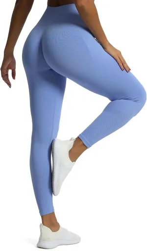 Aoxjox Workout Seamless Leggings for Women High Waisted Fitness Yoga Contour Sculpt Pants 22"