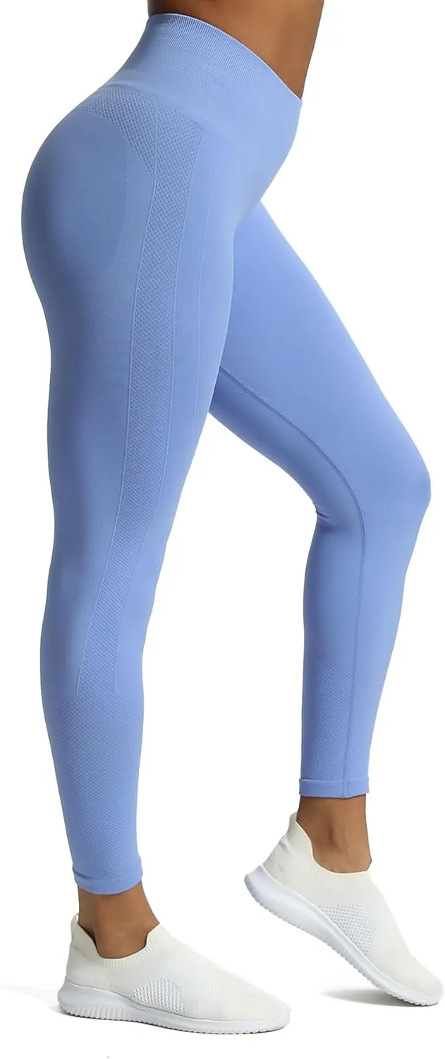 Aoxjox Workout Seamless Leggings for Women High Waisted Fitness Yoga Contour Sculpt Pants 22"