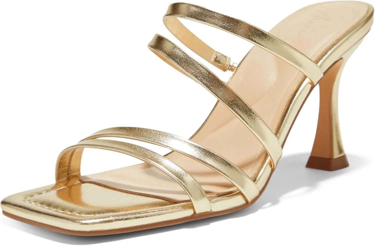 Arromic Women's Heels Square Open Toe Slip on Heeled Sandals Slides for Dress Work Party Casual Wedding