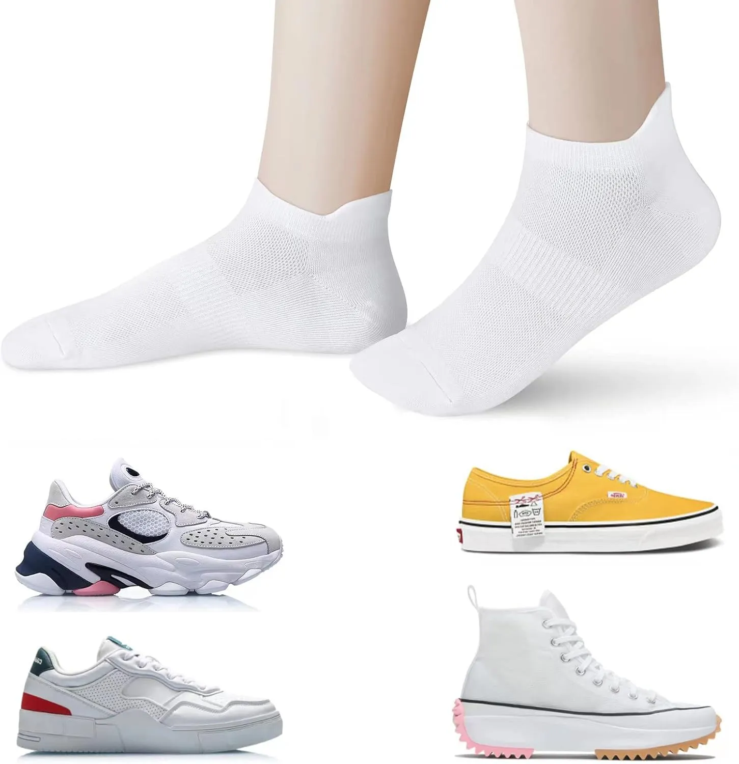 ATBITER Ankle Socks Womens and Men Thin Athletic Running Low Cut No Show Socks With Heel Tab 6/10-Pairs