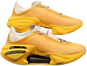 Athletic Running Sneakers, Yellow and White, Chunky Platform Sole, Modern Design