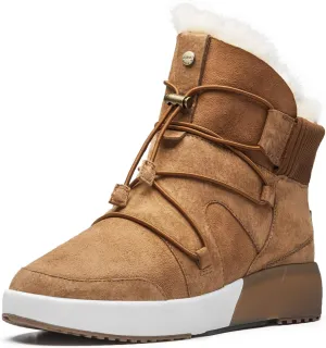 AU&MU Sheepskin Cross Elastic Bnad Metal Short Ankle Fur Wool Lining Winter Snow Boots…