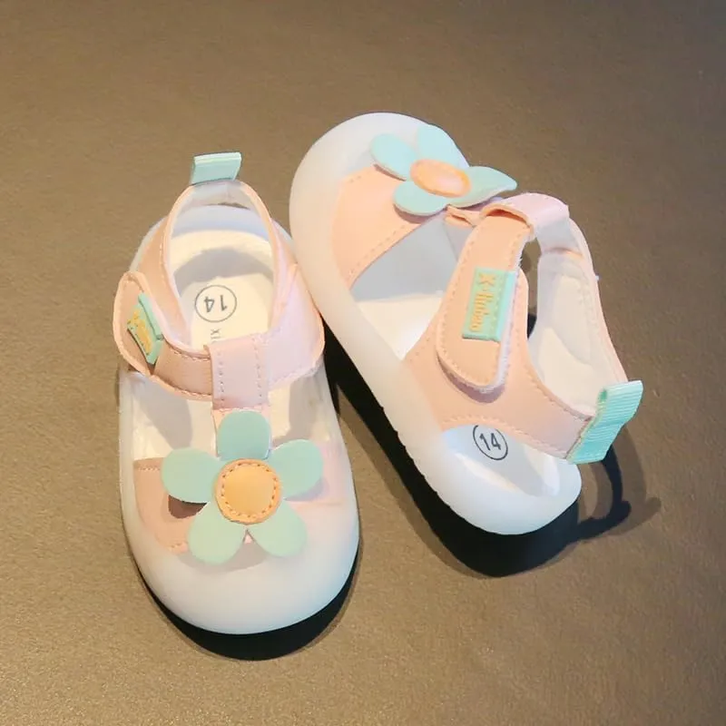 Baby Summer Sandals Breathable Mesh Rubber Sole Non-Slip Outdoor Shoes for Boys and Girls 9-30 Months