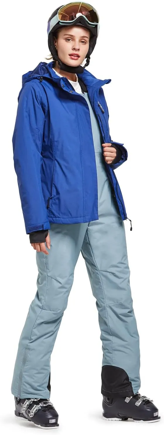 baleaf Women's Insulated Waterproof Ski Bib Overalls Snow Windproof Snowboarding Pant