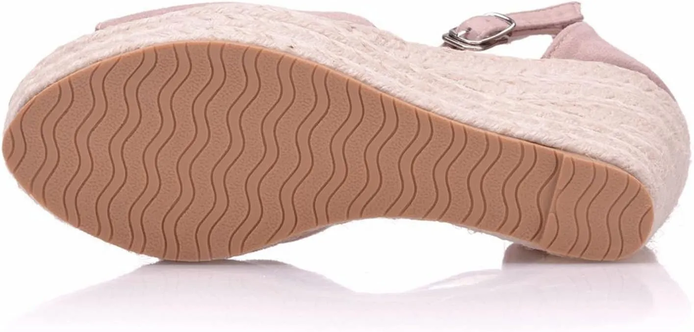 bbruriy Sandals for Women, Platform Ankle Strap Womens Sandals Open Toe Espadrille Wedge Sandals Casual Summer Womens Dress Shoes