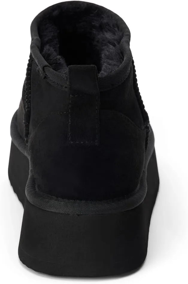 BEACH by Matisse Womens Breckenridge Round Toe Pull On Platform Casual Boots Ankle Low Heel 1-2" - Black
