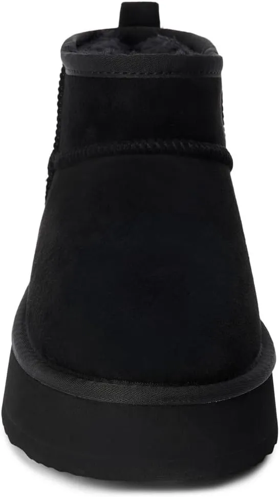 BEACH by Matisse Womens Breckenridge Round Toe Pull On Platform Casual Boots Ankle Low Heel 1-2" - Black