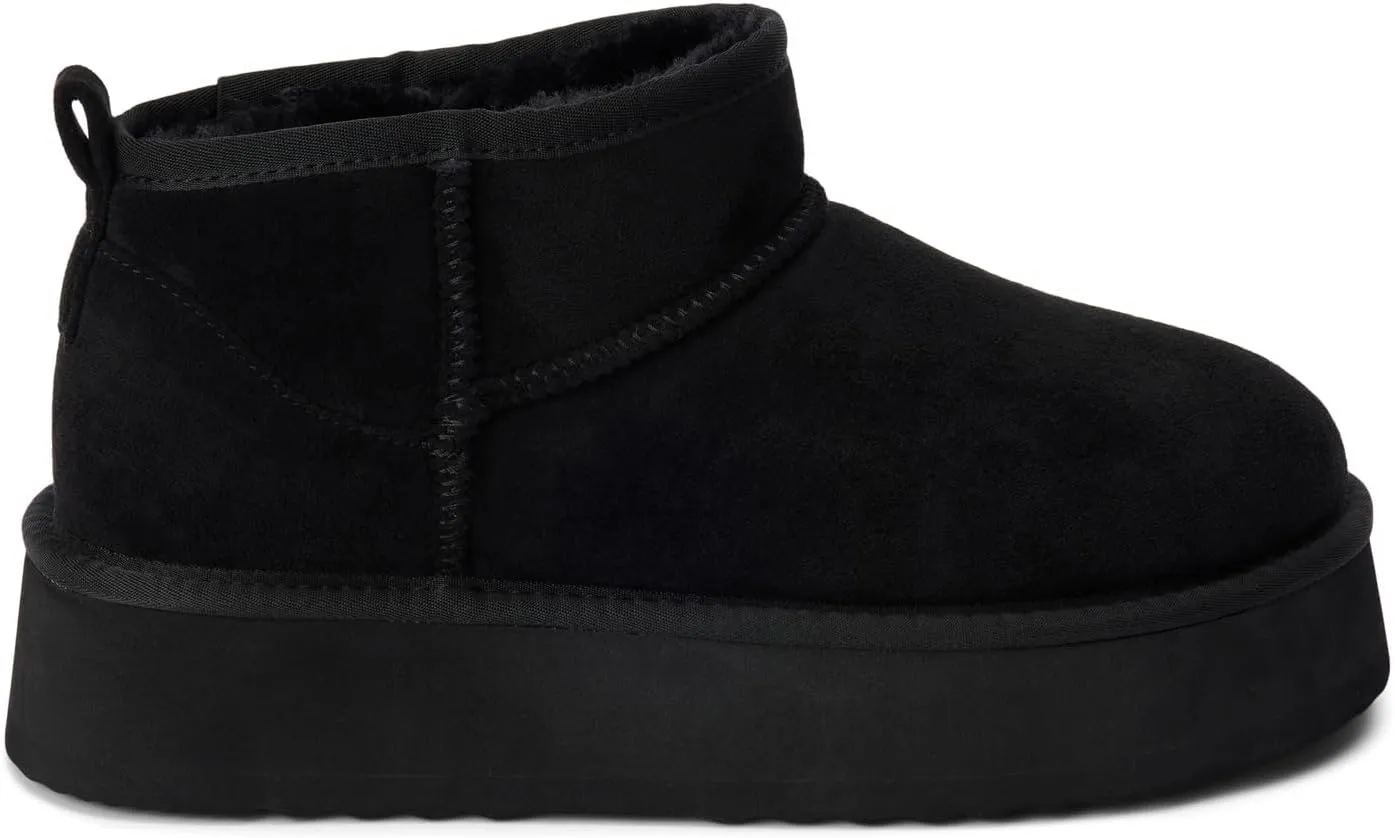 BEACH by Matisse Womens Breckenridge Round Toe Pull On Platform Casual Boots Ankle Low Heel 1-2" - Black