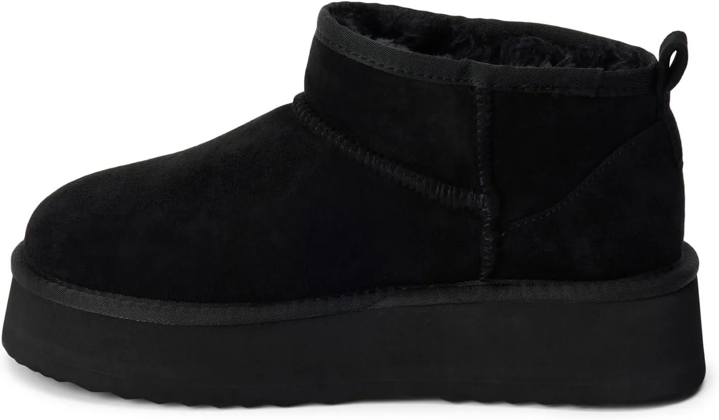 BEACH by Matisse Womens Breckenridge Round Toe Pull On Platform Casual Boots Ankle Low Heel 1-2" - Black