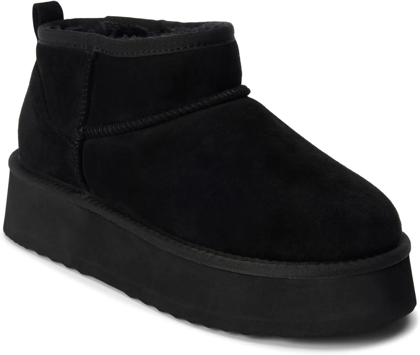 BEACH by Matisse Womens Breckenridge Round Toe Pull On Platform Casual Boots Ankle Low Heel 1-2" - Black