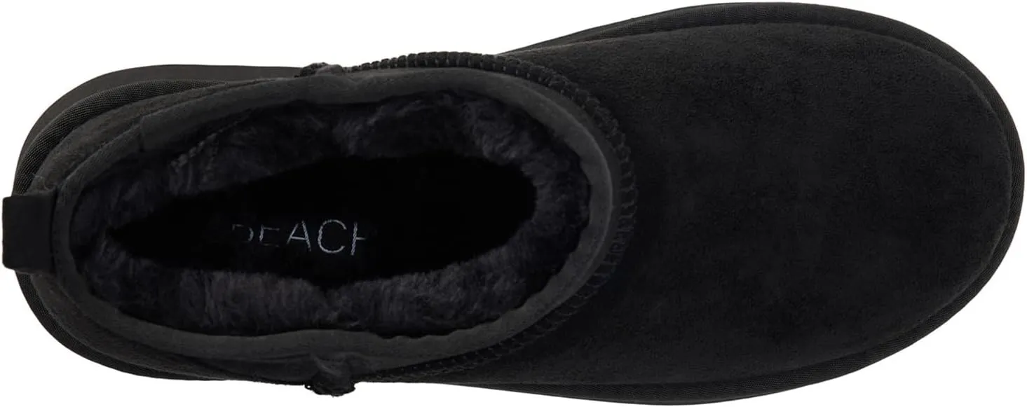 BEACH by Matisse Womens Breckenridge Round Toe Pull On Platform Casual Boots Ankle Low Heel 1-2" - Black