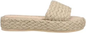 BEACH by Matisse Womens Caspia Espadrille Platform Slide Casual Sandals Casual Mid Heel 2-3" - Beige