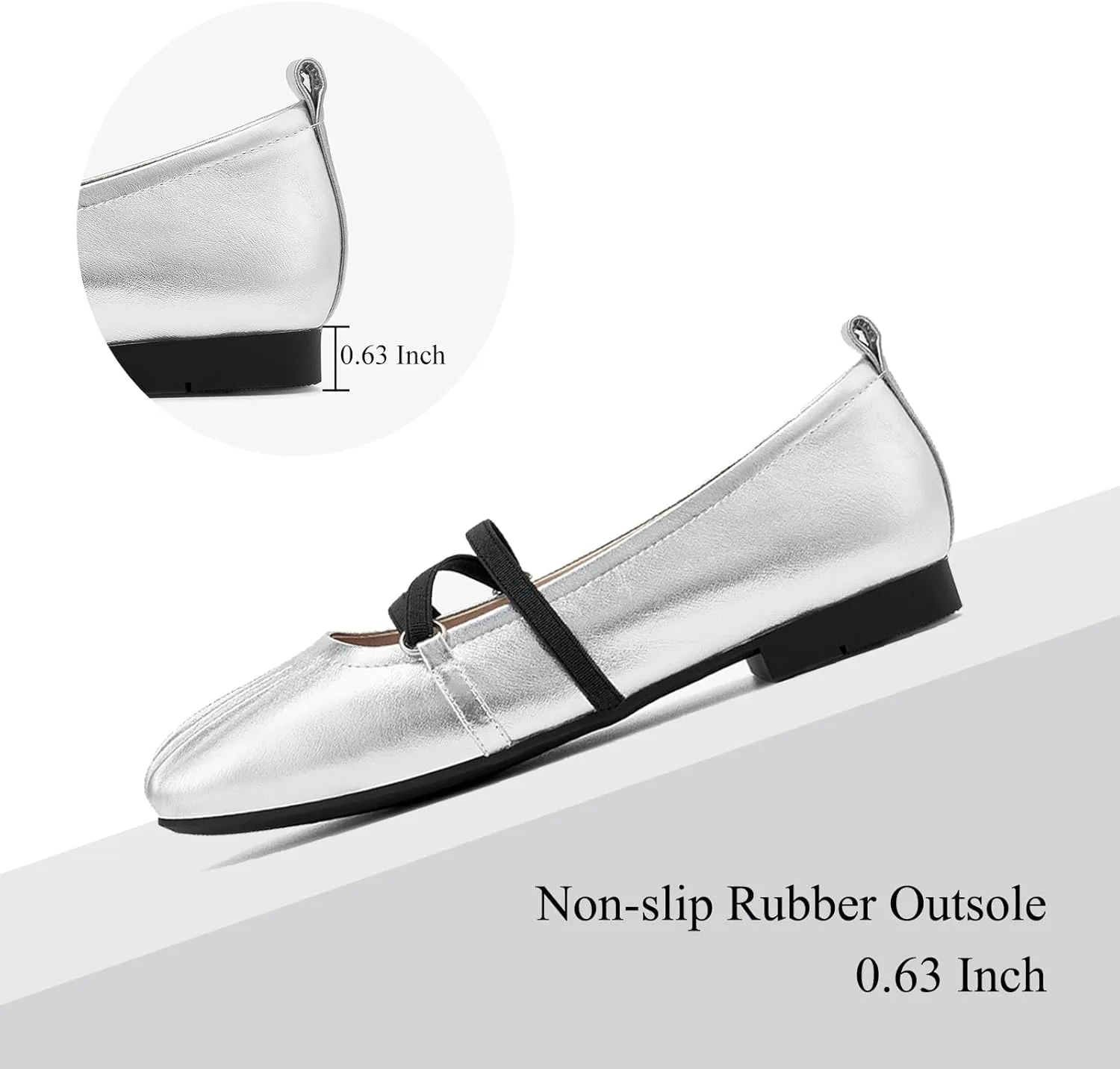 BEAU TODAY Mary Jane Shoes Women, Leather Flats Shoes for Women, Genuine Ballet Flats for Women with Adjustable Strap, Comfortable Square Toe Mary Jane Flats Dreesy