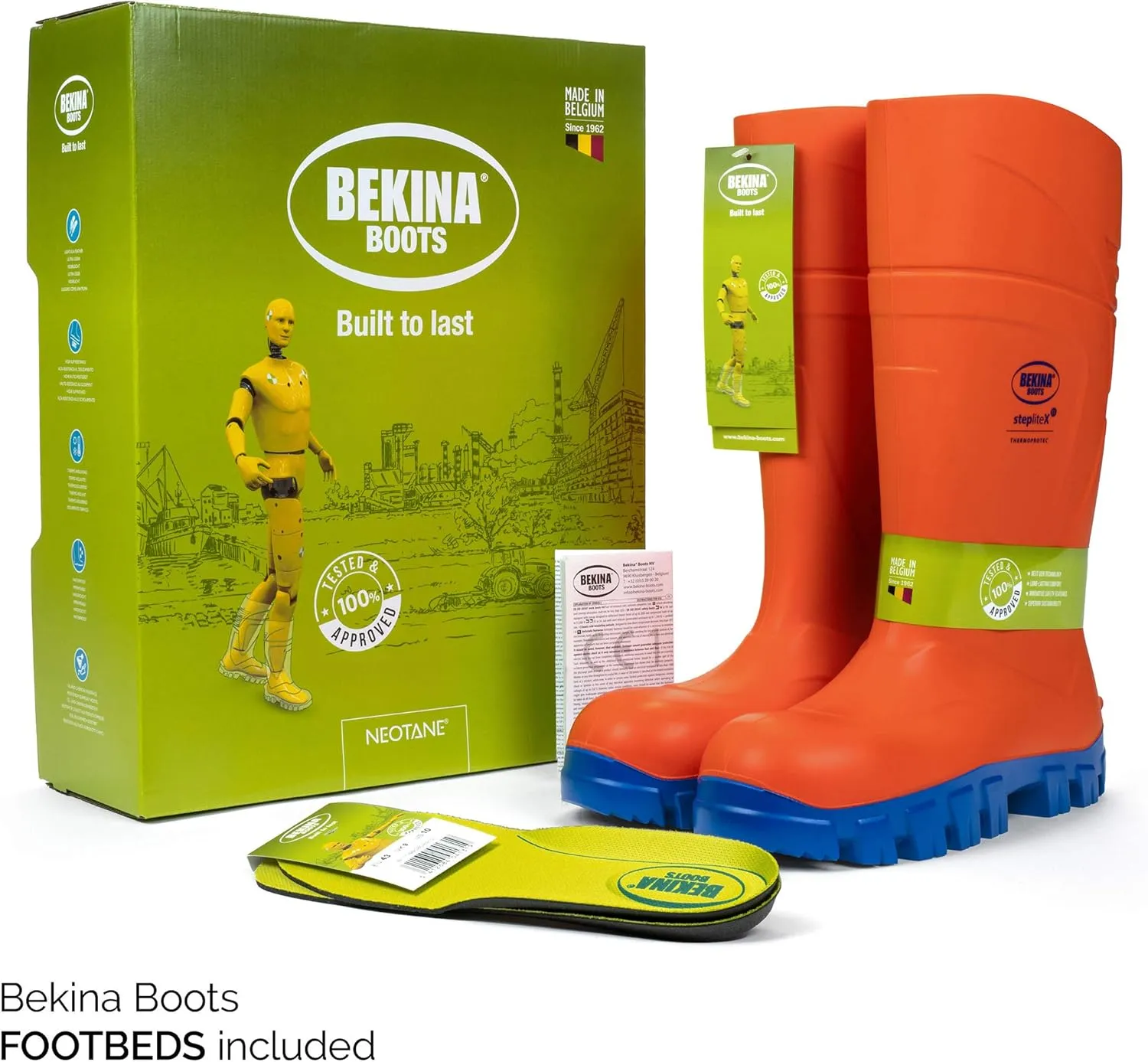 Bekina StepliteX ThermoProtec S5 Insulated Wellington Boots for Men and Women - Lightweight Waterproof Non Slip Composite Toe Work Boots for Men and Women; ASTM Rated