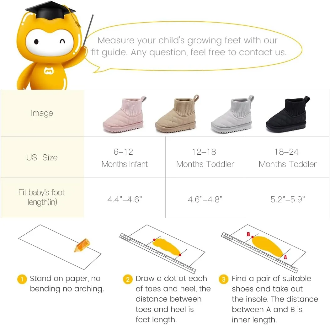 BMCiTYBM Girls Boys Snow Boots Warm Winter Fur Lined Baby Shoes (Infant/Toddler/Little Kid)