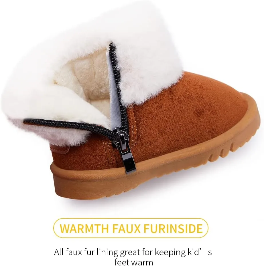 BMCiTYBM Girls Boys Snow Boots Warm Winter Fur Lined Baby Shoes (Infant/Toddler/Little Kid)