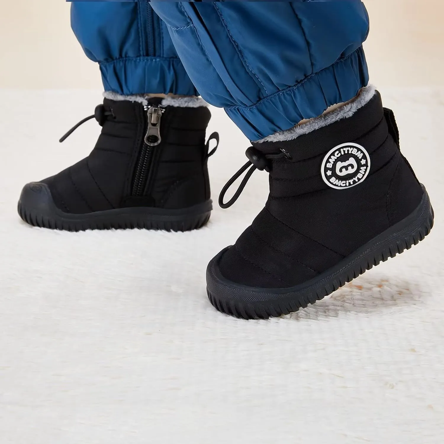 BMCiTYBM Toddler Baby Snow Boots Winter Shoes Boys Girls Cold Weather Baby Faux Fur Shoes