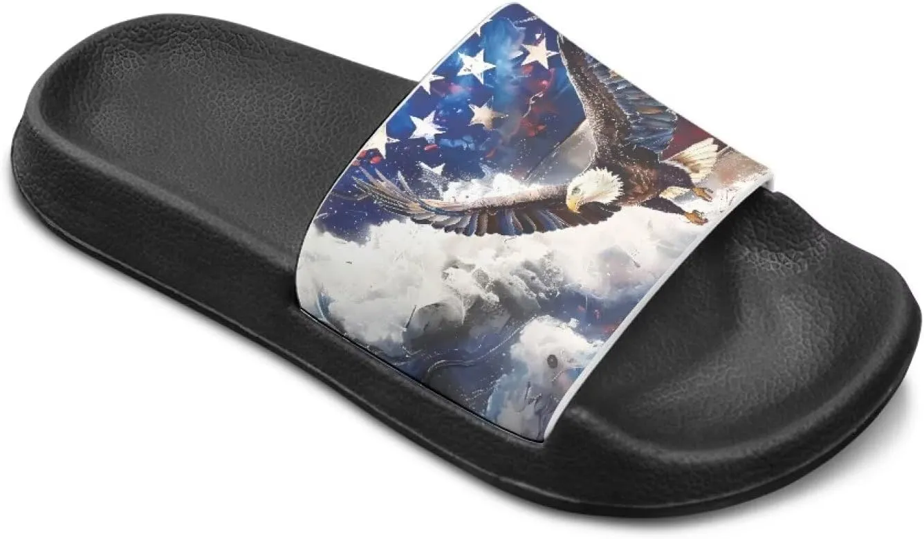 Boys Girls Slides Flag Themed Non-slip Kids Slide Sandals for Beach