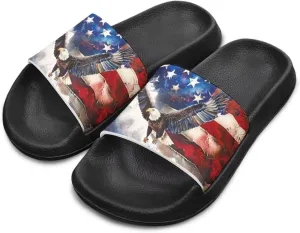 Boys Girls Slides Flag Themed Non-slip Kids Slide Sandals for Beach
