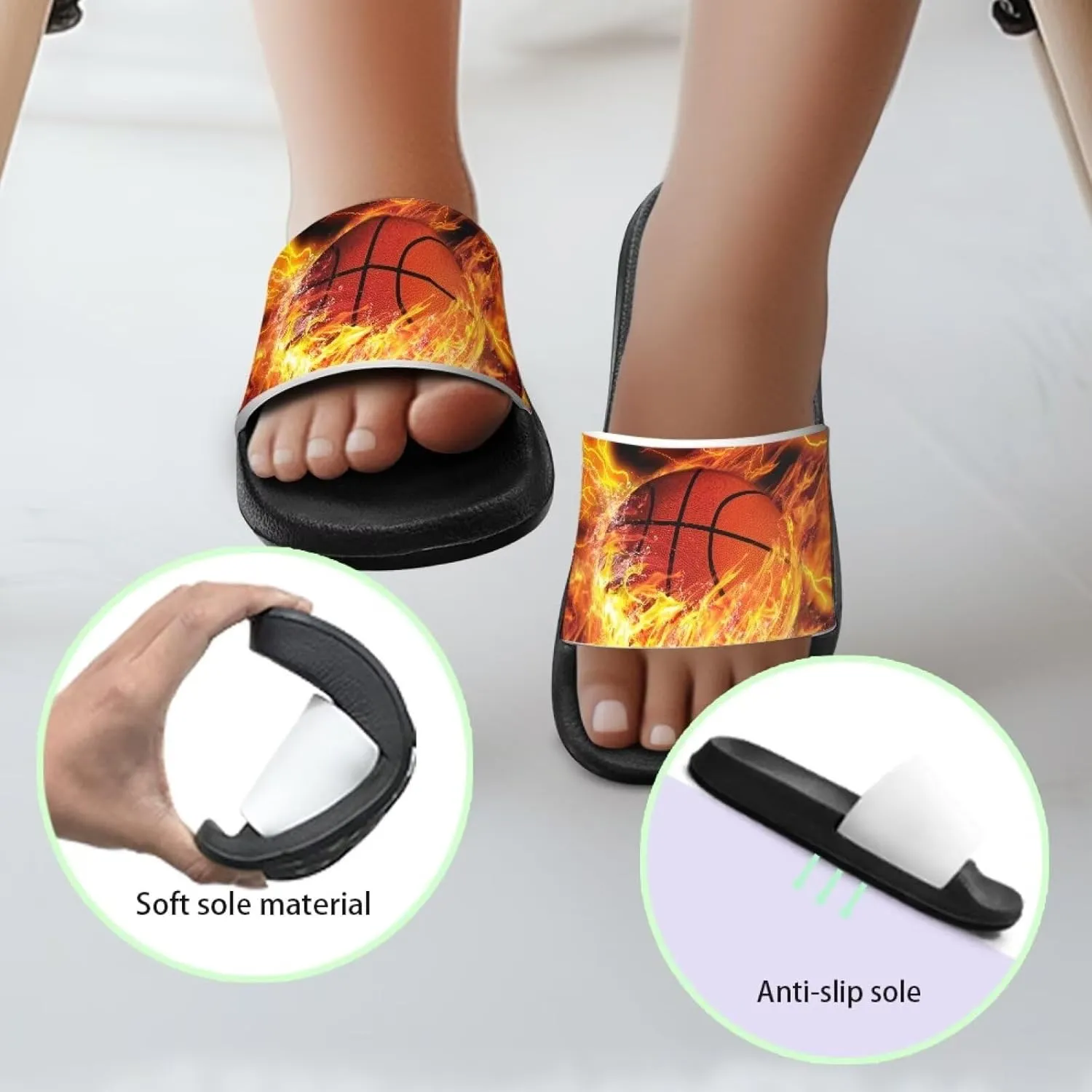 Boys Slide Sandals Summer Shoes for Kids Shower Slippers Non Slip Slippers