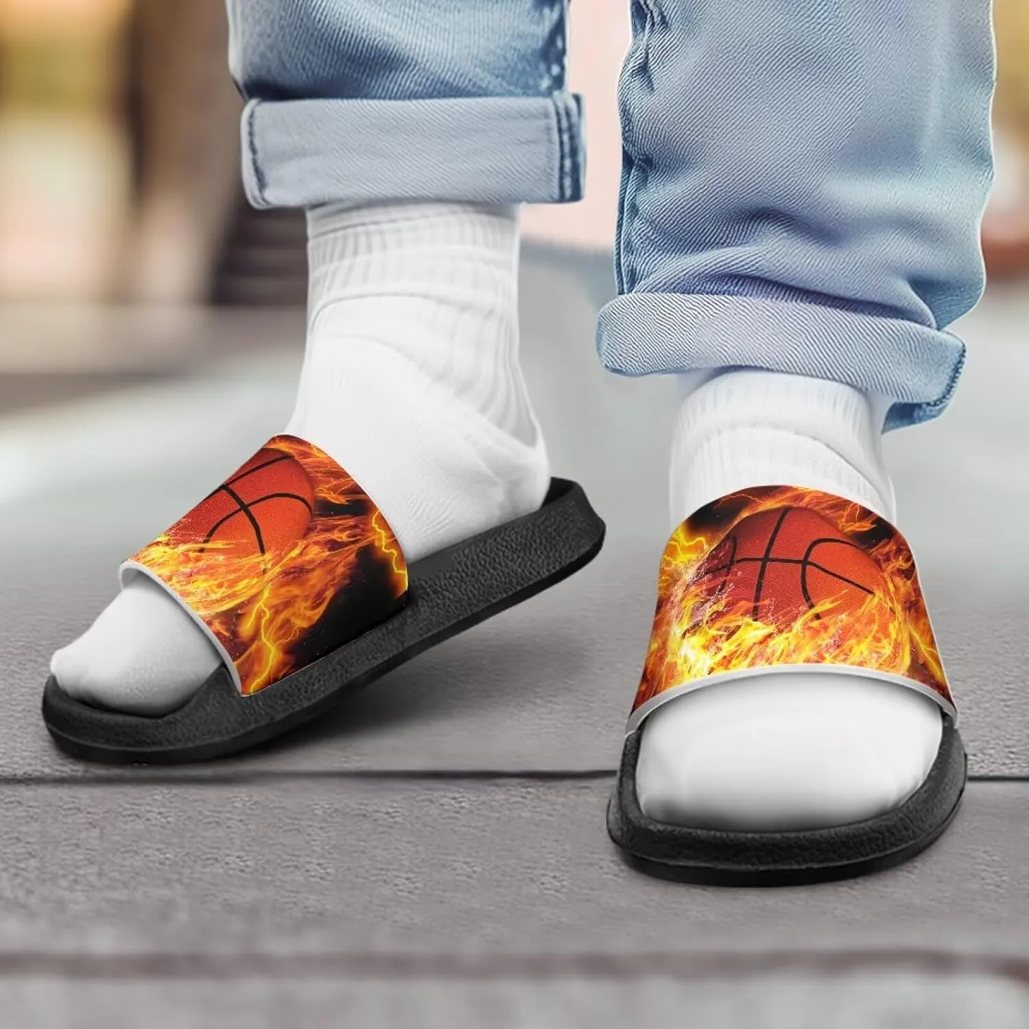 Boys Slide Sandals Summer Shoes for Kids Shower Slippers Non Slip Slippers