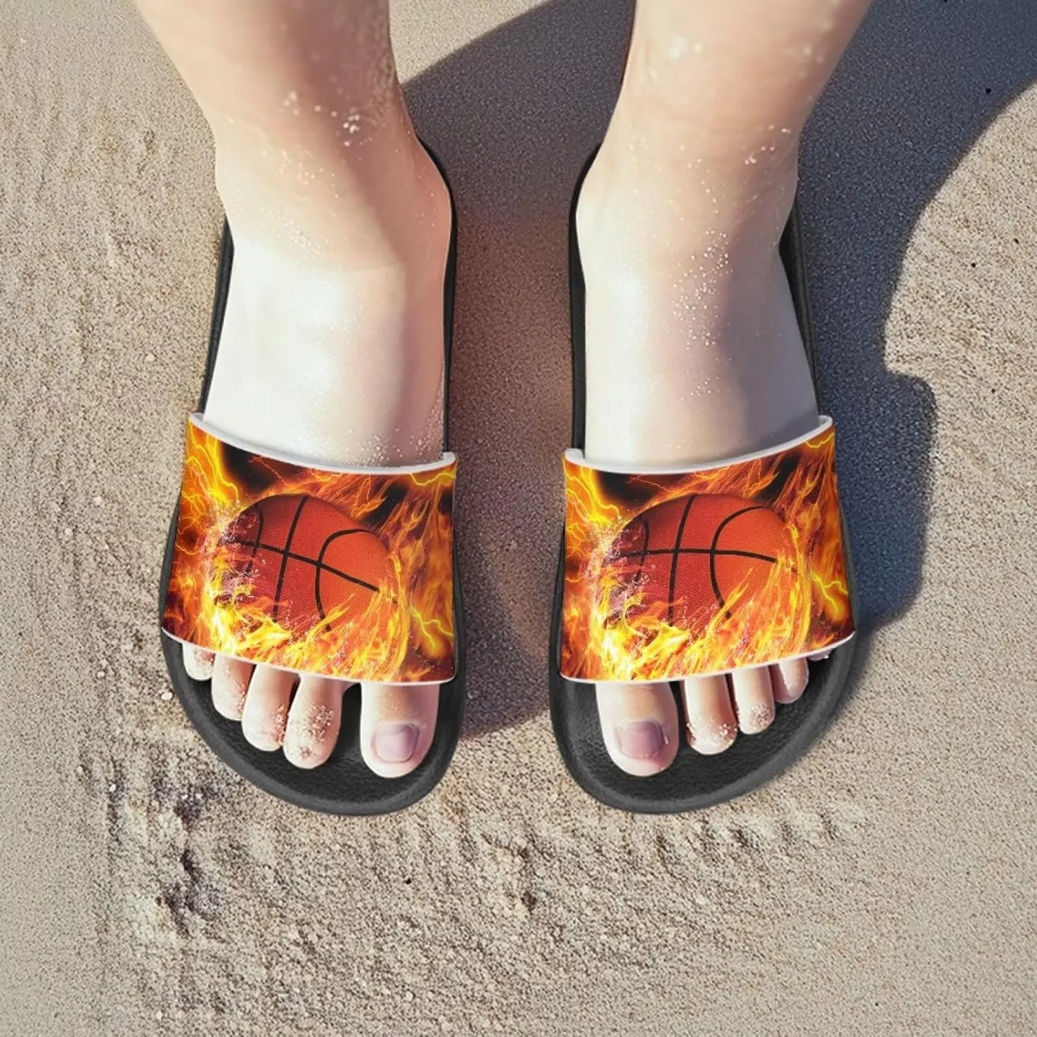 Boys Slide Sandals Summer Shoes for Kids Shower Slippers Non Slip Slippers