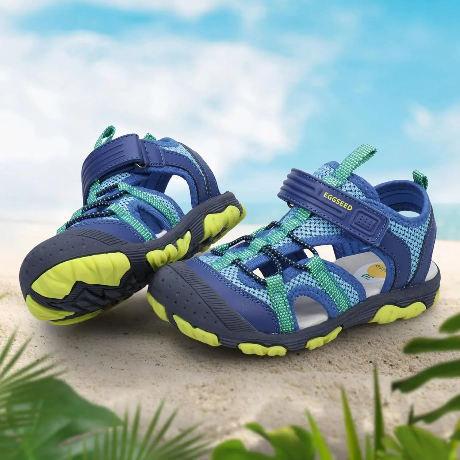 Boys Sport Sandals Summer Closed Toe Hook Loop Outdoor Athletic Walking Shoes (Toddler/Little Kid/Big Kid)