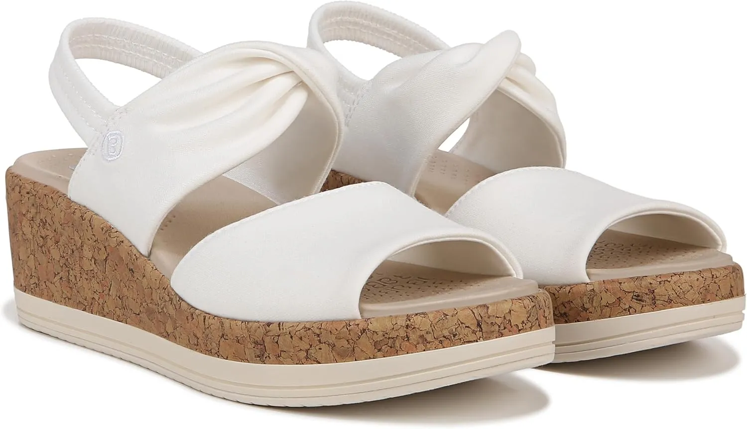 BZees Women's Remix Machine Washable Ankle Strap Wedge Sandal Slide