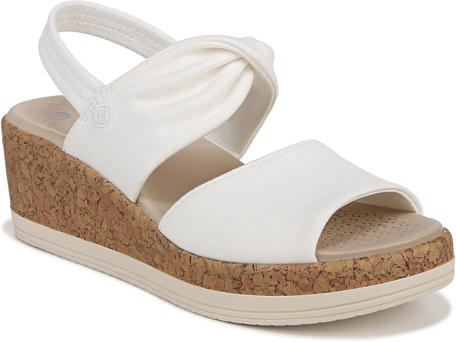 BZees Women's Remix Machine Washable Ankle Strap Wedge Sandal Slide
