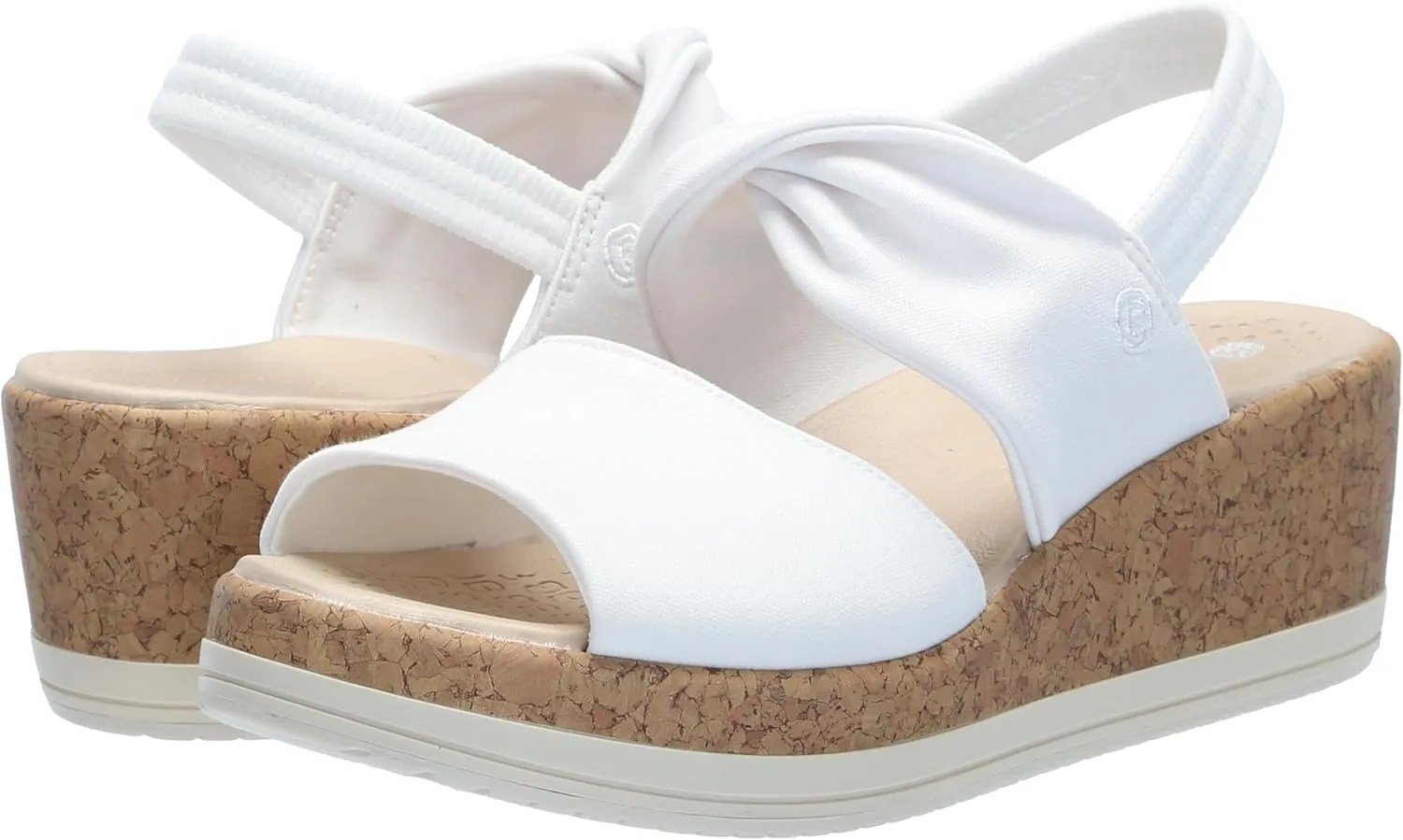 BZees Women's Remix Machine Washable Ankle Strap Wedge Sandal Slide