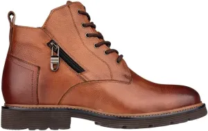 CALTO Men's Invisible Height Increasing Elevator Shoes - Brown Premium Leather Lace-up Cap-Toe Dress Casual Boots - 2.8 Inches Taller - Y42072 - Size 10 D(M) US