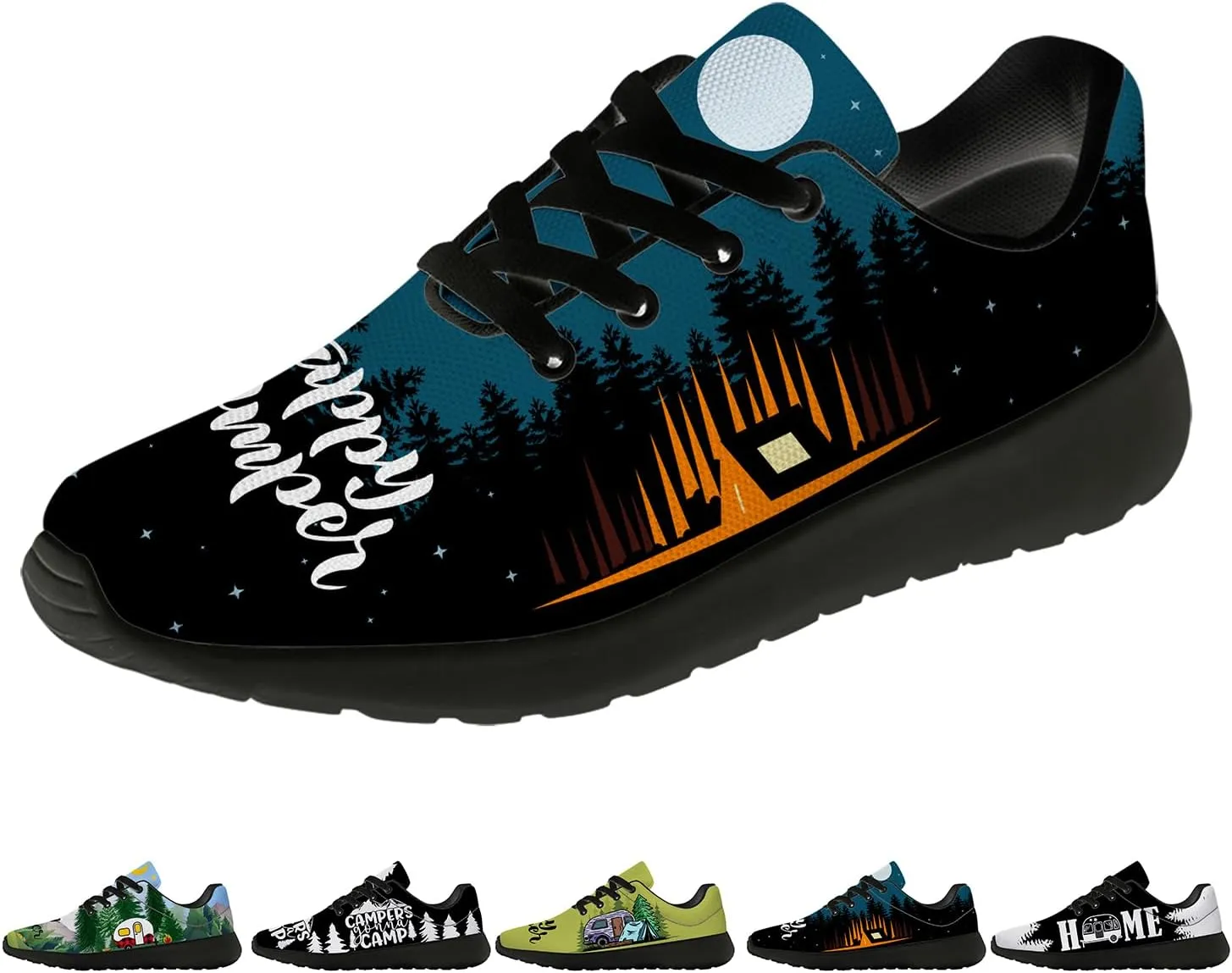 Camper Shoes for Women Men Running Shoes Walking Sneakers Black Tennis Shoes Gifts for Women Men