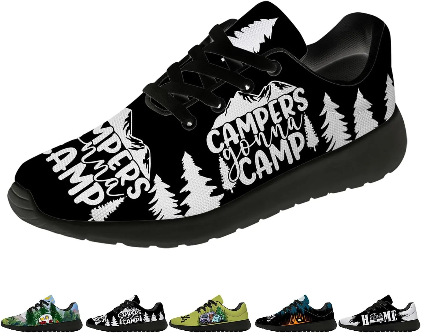 Camper Shoes for Women Men Running Shoes Walking Sneakers Black Tennis Shoes Gifts for Women Men