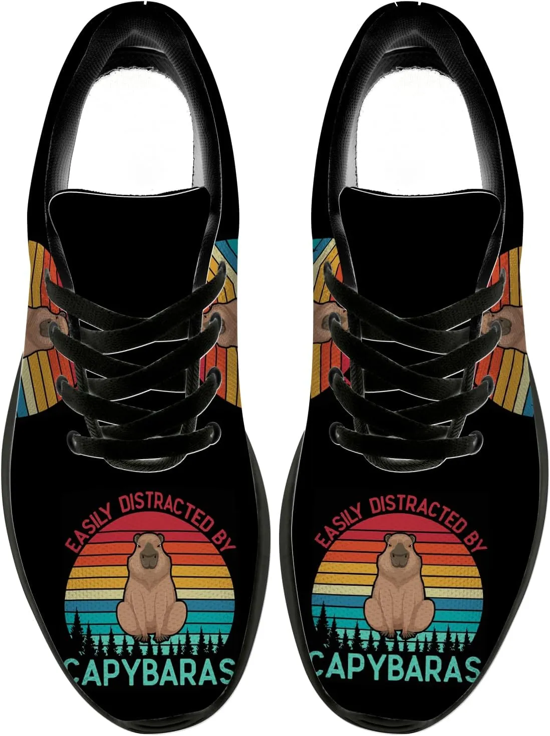 Capybara Shoes for Women Men Running Shoes Black Sneakers Tennis Shoes Capybara Gifts for Women Men