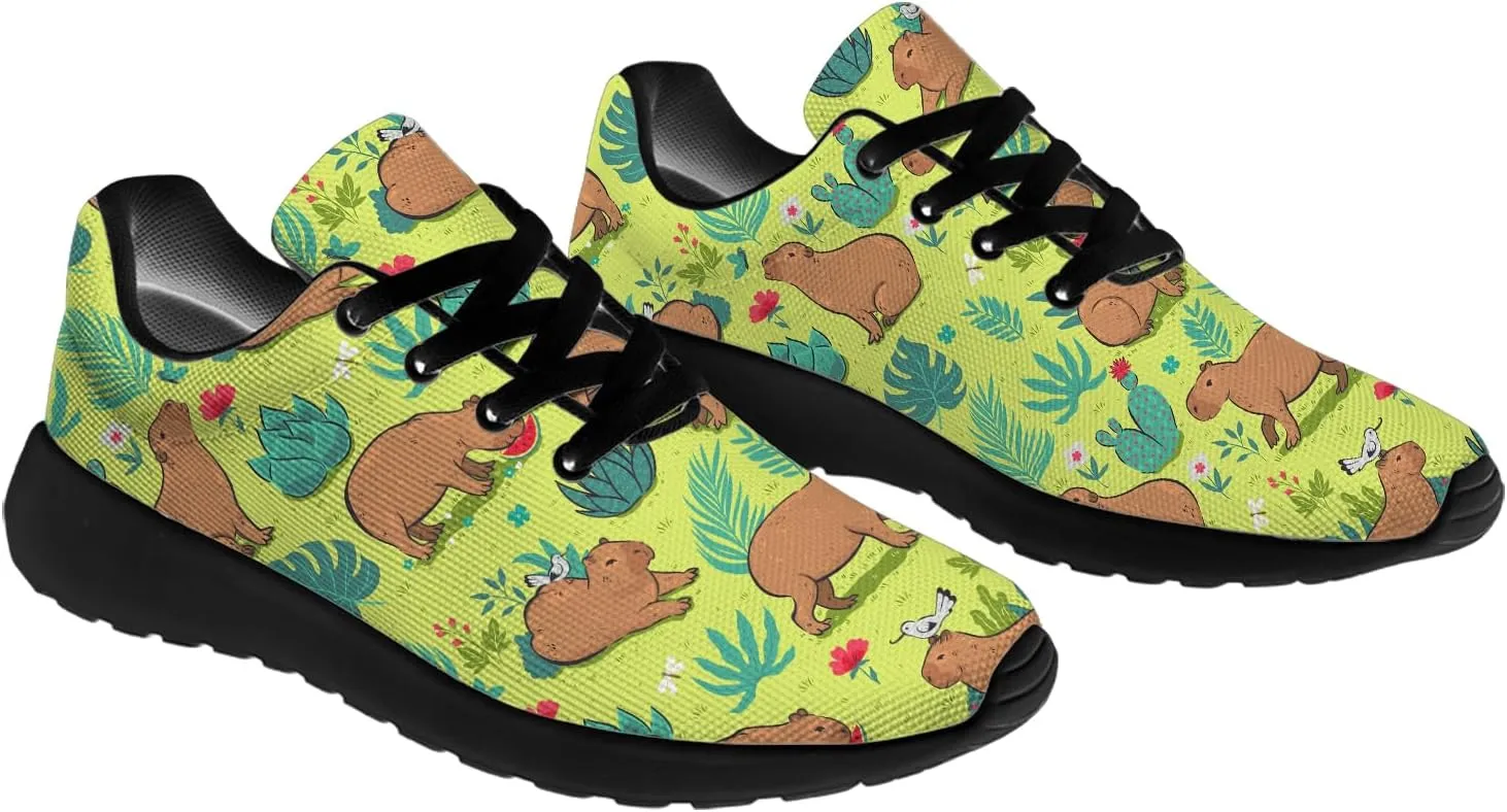 Capybara Shoes for Women Men Running Shoes Black Sneakers Tennis Shoes Capybara Gifts for Women Men