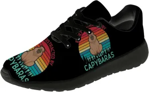 Capybara Shoes for Women Men Running Shoes Black Sneakers Tennis Shoes Capybara Gifts for Women Men