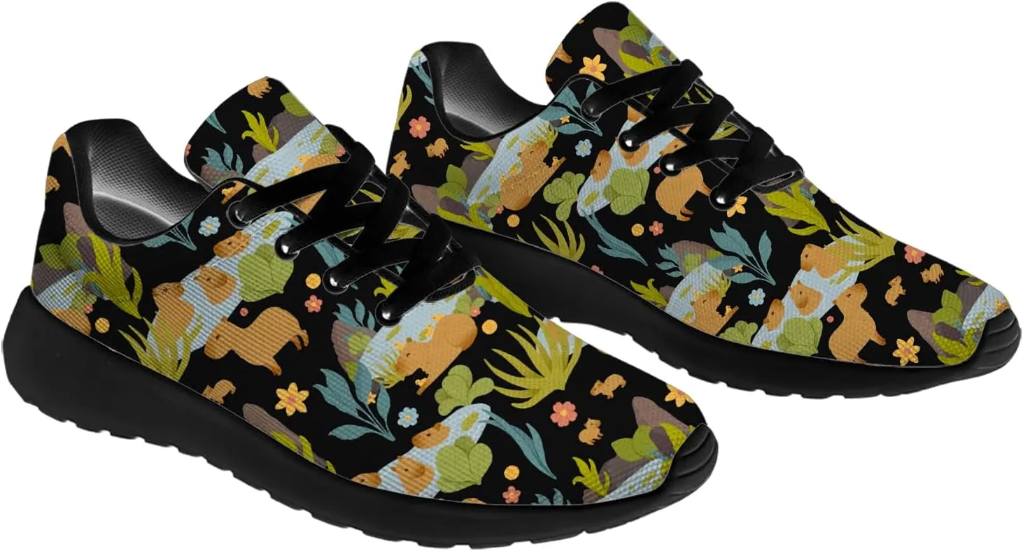 Capybara Shoes for Women Men Running Shoes Black Sneakers Tennis Shoes Capybara Gifts for Women Men