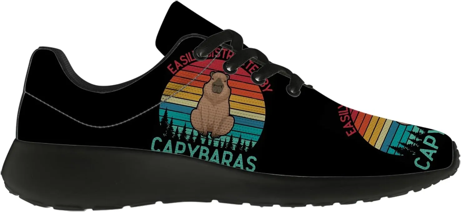 Capybara Shoes for Women Men Running Shoes Black Sneakers Tennis Shoes Capybara Gifts for Women Men