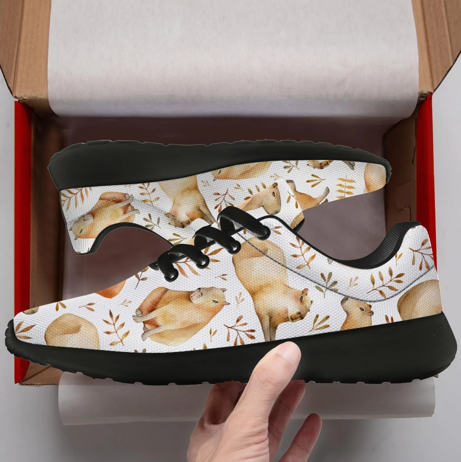 Capybara Shoes for Women Men Running Shoes Black Sneakers Tennis Shoes Capybara Gifts for Women Men