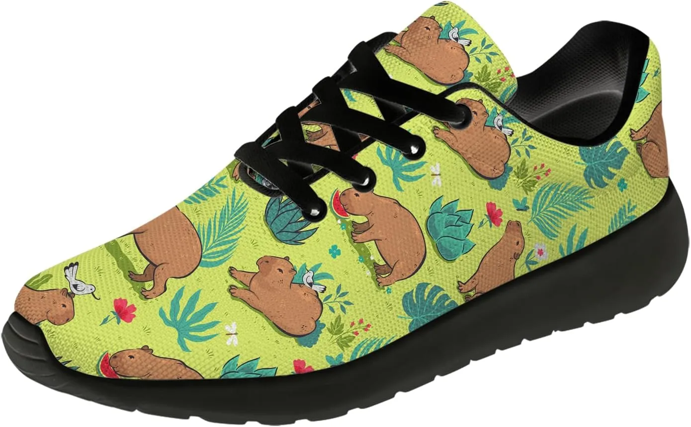 Capybara Shoes for Women Men Running Shoes Black Sneakers Tennis Shoes Capybara Gifts for Women Men