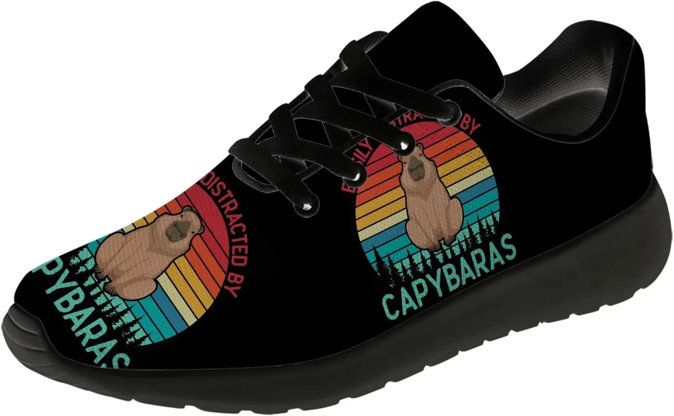 Capybara Shoes for Women Men Running Shoes Black Sneakers Tennis Shoes Capybara Gifts for Women Men